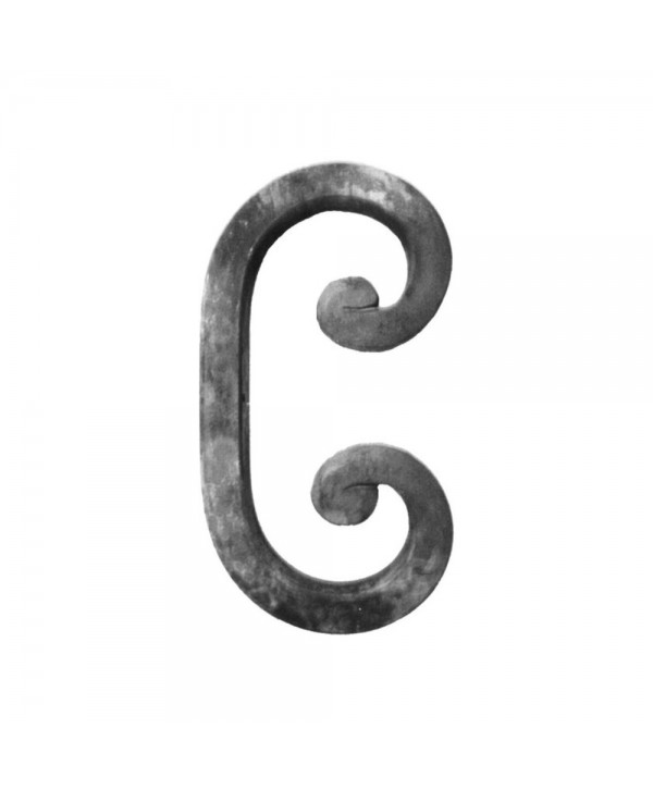 48-AF Adorno forjado en voluta con forma de rizo en C - 170x90mm