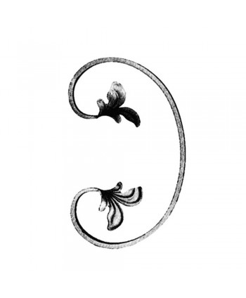 67-AF Rizo en forma de C con hojas en las puntas