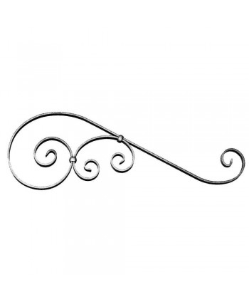 72-AF Adorno de forja artística con rizos en S y C