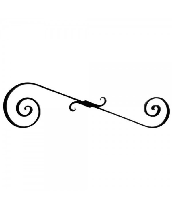 74-AF Adorno en hierro forjado con forma de S y pestañas