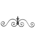 78-AF Adorno de forja con doble rizo y lanza central