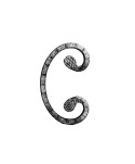 99-AF Adorno rizo en forma de C rayada