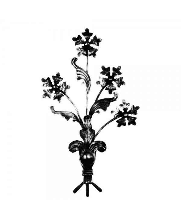 115-AF Ramos de flores y rosetas en hierro forjado