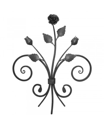 116-AF Ramo de forja artística con hojas y rosas