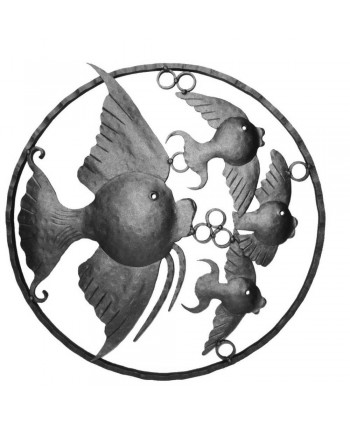 123-AF Adorno forjado a mano con cuatro peces artesanales