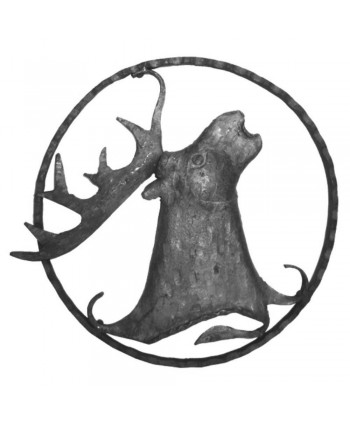 124-AF Adorno con cabeza de ciervo en hierro forjado