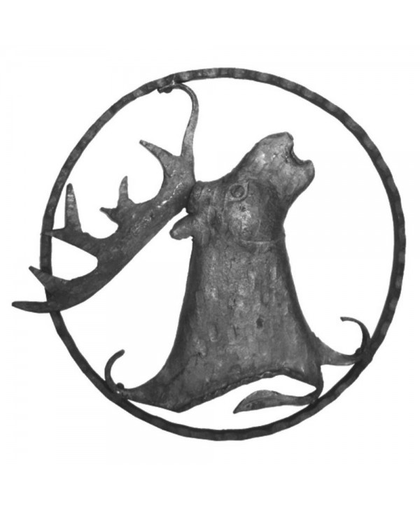 124-AF Adorno con cabeza de ciervo en hierro forjado