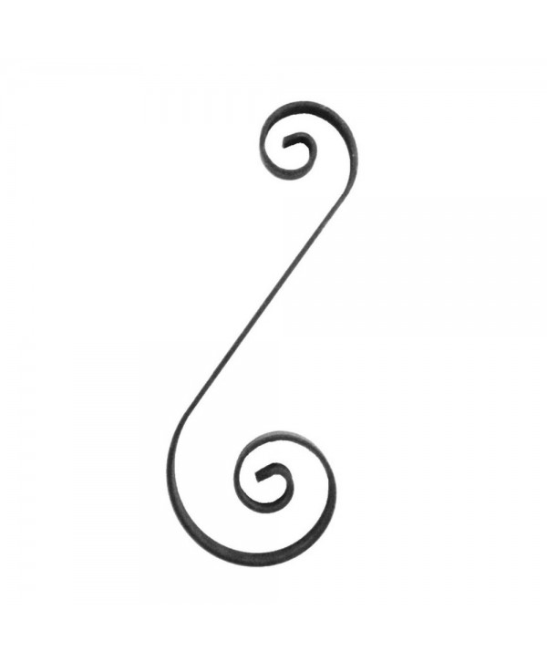 128-AF Rizo de forja S en pletina con las puntas lisas