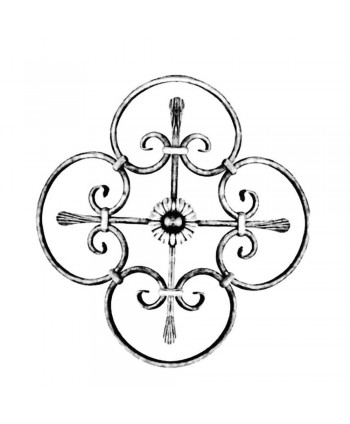 138-AF Rosetón de forja con rizos y roseta central