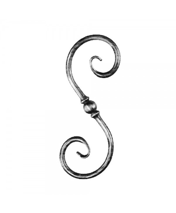 154-AF Rizo de forja en redondo con bola y puntas rayadas