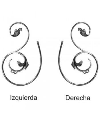 178-AF Adorno forjado con hojas y redondo labrado