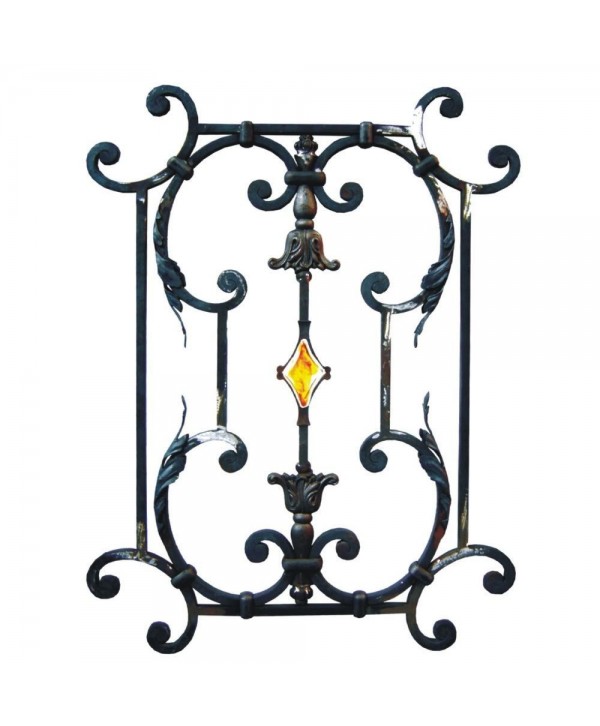 185-AF Adorno para balcones en hierro forjado con cristal