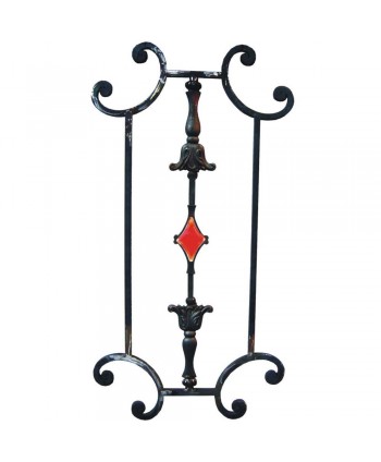 Adorno forjado con cristal para balcón y barandilla 187-AF