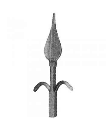 12-LF Punta de lanza de forja en cuadrado liso