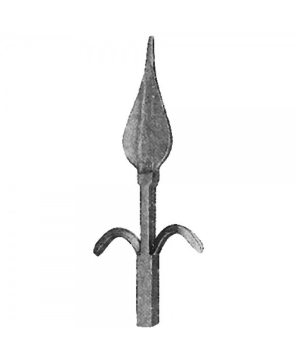 12-LF Punta de lanza de forja en cuadrado liso