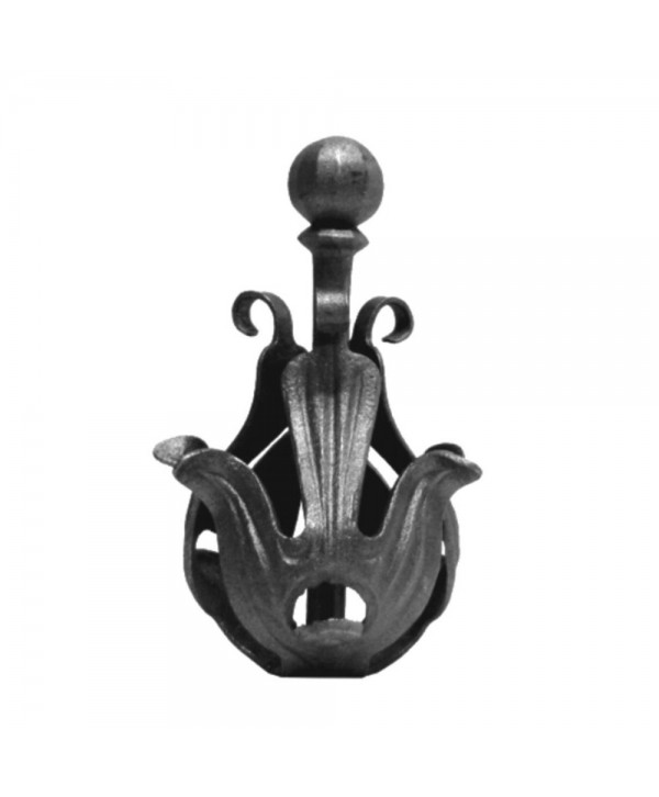 11-REF Remate de forja con hojas ornamentales