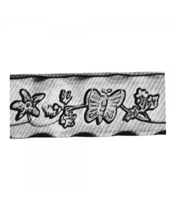 15-PS Pletina de forja con dibujos de mariposas y flores