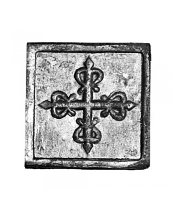 34-RF Roseta forjada cuadrada con Cruz De Calatrava