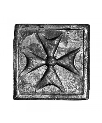 36-RF Roseta cuadrada de forja con cruz