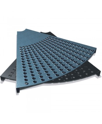 2-CHP Meseta escalera caracol en chapa con agujeros