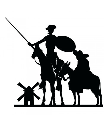 32-CHP Silueta de Don Quijote y Sancho de chapa