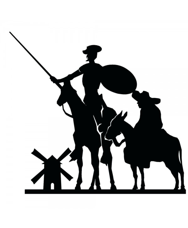 32-CHP Silueta de Don Quijote y Sancho de chapa