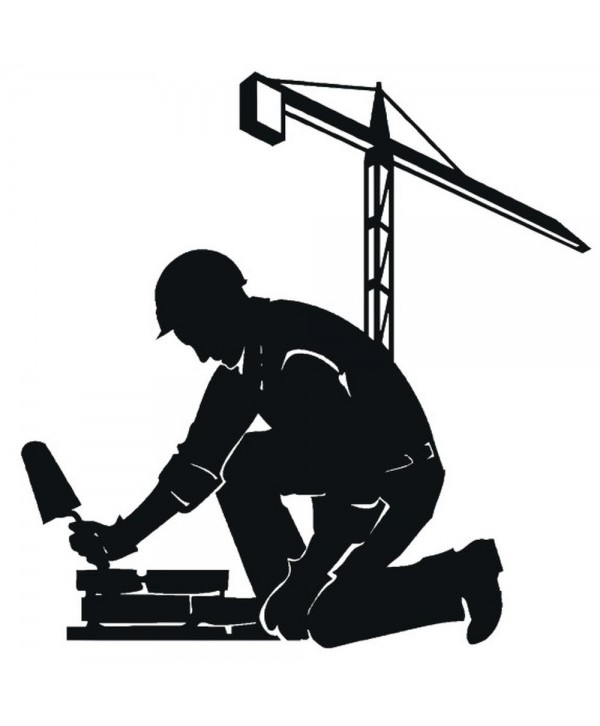 35-CHP Silueta de albañil con grua