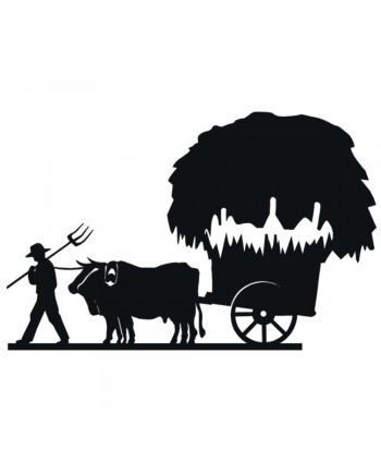 43-CHP Chapa decorativa de yunta con bueyes