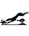 46-CHP Silueta decorativa de galgos con conejo