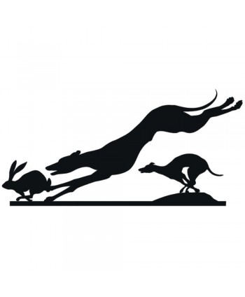 46-CHP Silueta decorativa de galgos con conejo