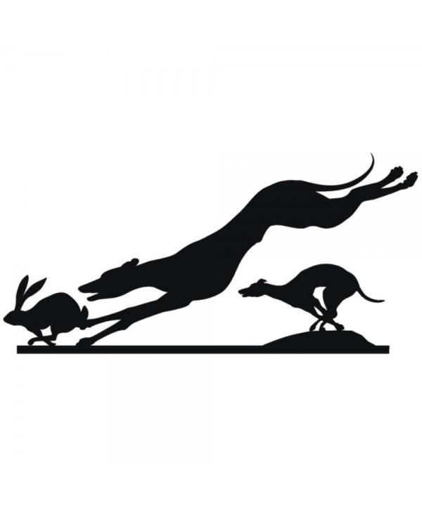 46-CHP Silueta decorativa de galgos con conejo