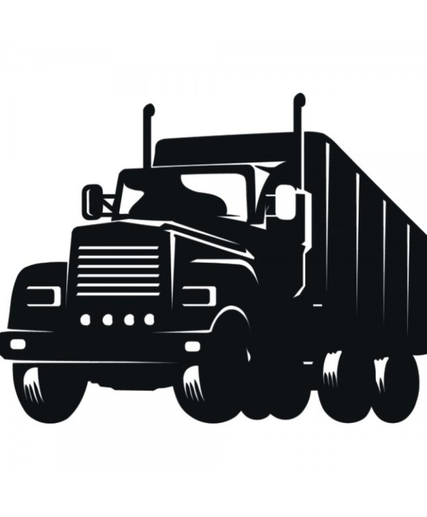 52-CHP Silueta de camión grande en chapa