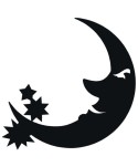 58-CHP Dibujo de media luna con estrellas