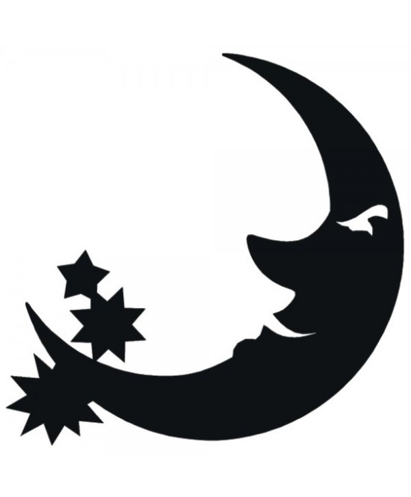 58-CHP Dibujo de media luna con estrellas