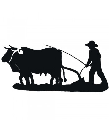 76-CHP Hombre arando en silueta plana