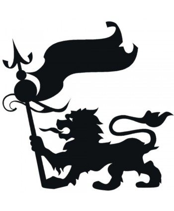 81-CHP Diseño de león con bandera de chapa