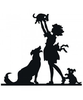 84-CHP Dibujo de niña con perros