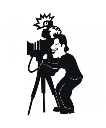 95-CHP Fotógrafo con cámara en chapa plana