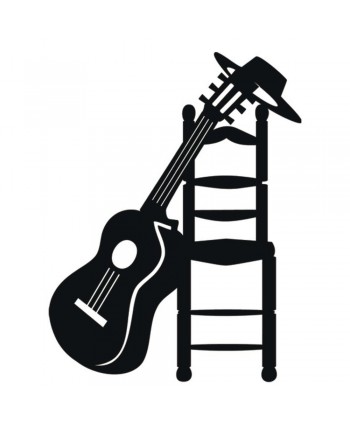 102-CHP Silueta de guitarra con silla