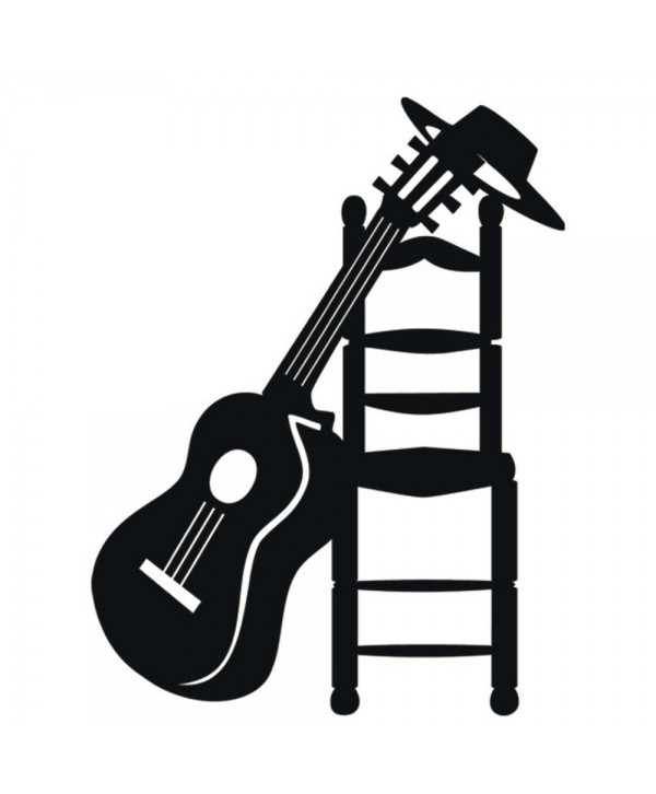 102-CHP Silueta de guitarra con silla