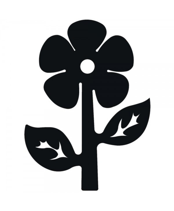 128-CHP Flor con hojas de hierro plano