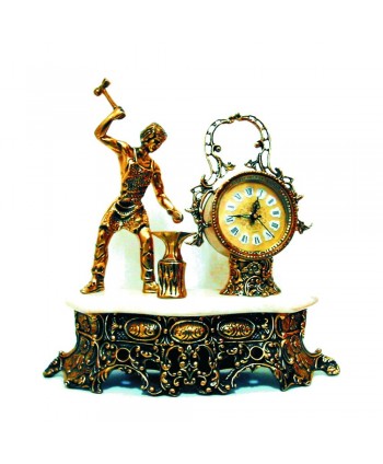 1-HRL Herrero de bronce con reloj y mármol