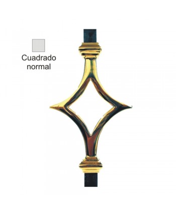 1-AL Adorno en forma de rombo con barra en cuadrado normal