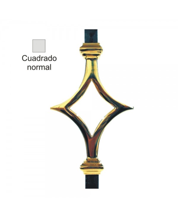 1-AL Adorno en forma de rombo con barra en cuadrado normal