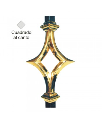 2-AL Adorno latón rombo con barra cuadrada al canto