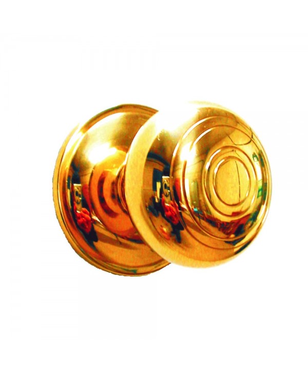 2-PL Pomo latón con bola y diseño circular