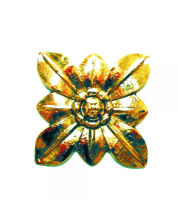10-ROL Roseta flor latón forma cuadrada