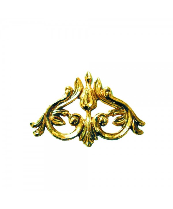 21-ROL Roseta con rizos y hojas de latón