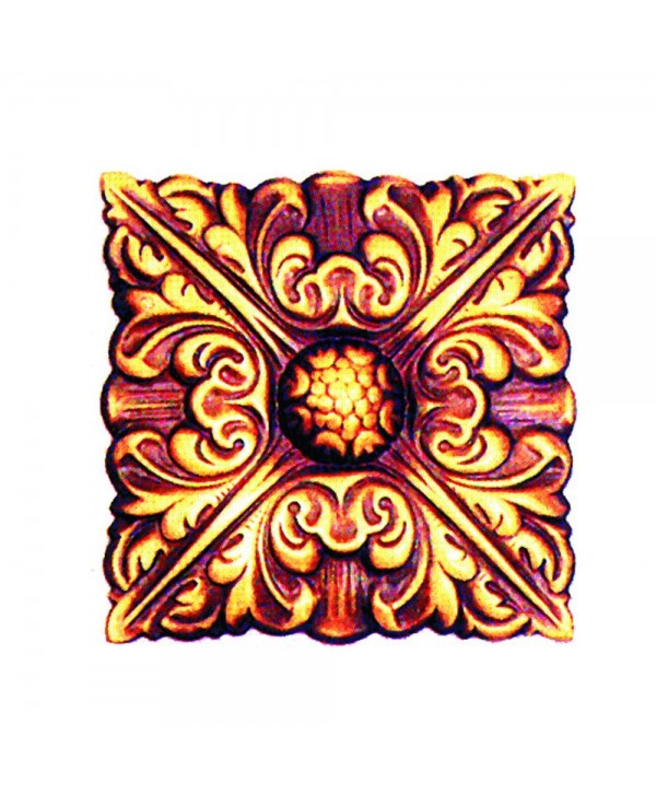 2-RCL Roseta chapa latón cuadrada