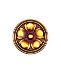 10-RCL Roseta chapa circular con flor central latón
